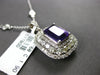 LARGE 4.04CT DIAMOND & AAA AMETHYST 14KT WHITE GOLD ROUND & EMERALD CUT PENDANT