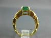 ESTATE 1.77CT DIAMOND & AAA EMERALD 14K YELLOW GOLD OVAL & ROUND ENGAGEMENT RING