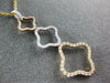 ESTATE LARGE .66CT DIAMOND 18K TRI COLOR GOLD 4 LEAF CLOVER JOURNEY LOVE PENDANT