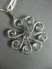 ANTIQUE 1.48CT DIAMOND 18K WHITE GOLD FLOATING FLOWER CHANDELIER PENDANT & CHAIN