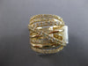 EXTRA LARGE 1.70CT DIAMOND 14KT YELLOW GOLD 3D MULTI ROW CRISS CROSS FUN RING