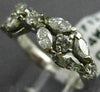 ESTATE 1.20CT ROUND & MARQUISE DIAMOND 14KT WHITE GOLD 3D ANNIVERSARY RING #2712