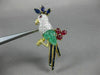 ANTIQUE LARGE 2.75CT MULTI GEM 18KT TWO TONE GOLD 3D HAPPY PARROT BROOCH PIN