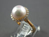 ESTATE .29CT DIAMOND & AAA SOUTH SEA PEARL 14K ROSE GOLD 3D ROUND HALO LOVE RING
