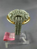 ESTATE EXTRA LARGE .46CT DIAMOND 18K WHITE & ROSE GOLD 3D DOME SHAPE FLOWER RING