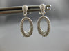 ESTATE .31CT DIAMOND 14KT WHITE GOLD 3D CLASSIC OPEN OVAL FUN HANGING EARRINGS
