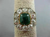 ANTIQUE LARGE 3.80CT DIAMOND & AAA EMERALD PLATINUM 3D OCTAGON ANNIVERSARY RING