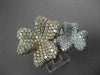 ANTIQUE LARGE 4.95CT DIAMOND 18KT WHITE & ROSE GOLD 3D FLOWER FUN COCKTAIL RING
