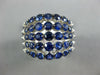 LARGE 3.77CT DIAMOND & AAA SAPPHIRE 18KT WHITE GOLD MULTI ROW ANNIVERSARY RING