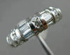 .87CT ROUND & BAGUETTE DIAMOND 14K WHITE GOLD 3D THREE ROW ANNIVERSARY RING 1222