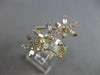 LARGE .94CT DIAMOND 14KT YELLOW GOLD 3D ROUND & BAGUETTE MULTI FLOWER FUN RING