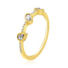.28CT WHITE & CHOOCLATE FANCY DIAMOND 18KT YELLOW GOLD MULTI SHAPE 3 STONE RING