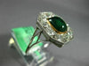 ANTIQUE LARGE 3.80CT DIAMOND & AAA EMERALD PLATINUM 3D OCTAGON ANNIVERSARY RING