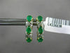 ESTATE 1.07CT DIAMOND & AAA COLOMBIAN EMERALD 14K YELLOW GOLD 3D X LOVE EARRINGS