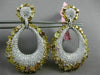 ESTATE LARGE 14.62CT WHITE & MULTI FANCY DIAMONDS 18KT 2 TONE GOLD DROP EARRINGS