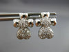 ESTATE .65CT DIAMOND 14K WHITE GOLD 3D CLASSIC PAVE HEART FLOWER EARRINGS #16559