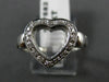 ANTIQUE LARGE .16CT DIAMOND 14KT WHITE GOLD OPEN HEART LOVE COCKTAIL RING #17582