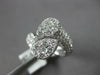 ESTATE LARGE 2.43CT DIAMOND 18K WHITE GOLD 3D DOUBLE PEAR SHAPE CRISS CROSS RING