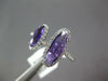 ESTATE 1.59CT DIAMOND & AAA AMETHYST 18K WHITE GOLD ELONGATED OVAL HALO FUN RING