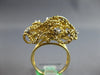ESTATE LARGE .23CT DIAMOND 18KT YELLOW GOLD 3D CLASSIC ETOILE FLOWER ROSE RING