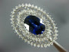 ESTATE EXTRA LARGE 5.45CT DIAMOND & AAA SAPPHIRE 14KT WHITE GOLD OVAL RING #2383
