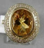 ANTIQUE LARGE 2.96CTW CITRINE DIAMOND 14KT Y GOLD RING