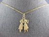 ESTATE 14KT YELLOW GOLD 3D BABY BOY BABY GIRL KISSING FUN CHARM PENDANT #27418