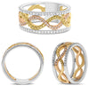 ESTATE .53CT WHITE FANCY YELLOW & PINK DIAMOND 18KT TRI GOLD INFINITY LOVE RING