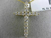 ESTATE LARGE .70CT DIAMOND 14KT YELLOW GOLD 3D CLASSIC CROSS FLOATING PENDANT