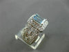 ESTATE 1.84CT DIAMOND & AAA AQUAMARINE 14K WHITE GOLD FILIGREE FLORAL RING 21324
