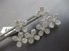 LARGE 2.08CT DIAMOND 18KT WHITE GOLD FLOWER 4 LEAF CLOVER STUD HANGING EARRINGS