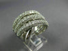 ESTATE LARGE 2.09CT DIAMOND 14K WHITE GOLD MULTI ROW CRISS CROSS FUN RING #18560