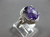 LARGE 3.53CT DIAMOND & AAA AMETHYST 14KT WHITE GOLD OVAL & ROUND LOVE KNOT RING