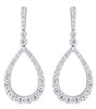 ESTATE 1.0CT DIAMOND 14KT WHITE GOLD TEAR DROP GRADUATING FUN HANGING EARRINGS