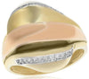 ESTATE LARGE .25CT DIAMOND 14KT YELLOW & ROSE GOLD 3D HAMMERED LOOK FUN RING