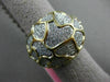 ESTATE LARGE 1.38CT DIAMOND 18K WHITE & YELLOW GOLD HANDCRAFTED PAVE NUGGET RING