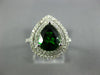 LARGE 2.15CT DIAMOND & AAA RUSSALITE 14KT WHITE GOLD PEAR SHAPE ENGAGEMENT RING