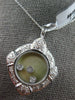 ESTATE LARGE .43CT DIAMOND & AAA ONYX 18KT WHITE GOLD FILIGREE FLOATING PENDANT