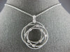 ESTATE LARGE .40CT DIAMOND 18KT WHITE GOLD CIRCULAR FLOWER ETOILE MESH PENDANT