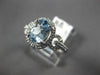 ESTATE 1.28CT DIAMOND & AAA AQUAMARINE 14KT WHITE GOLD FILIGREE ENGAGEMENT RING
