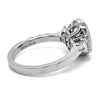 3.83CT DIAMOND & AAA SAPPHIRE 18KT WHITE GOLD 3D OVAL & EMERALD CUT 3 STONE RING