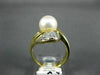 ANTIQUE DIAMOND 9MM SOUTH PEARL 14KT YELLOW GOLD COCKTAIL RING #17189