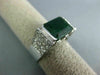 ESTATE 3.84CT DIAMOND & AAA EMERALD 18KT WHITE GOLD 3D SQUARE ENGAGEMENT RING