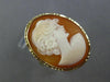 ESTATE 14KT YELLOW GOLD CAMEO RING. 3D OVAL HANDCRAFTED DIAMOND CUT DESIGN