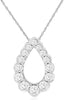 .48CT DIAMOND 14KT WHITE GOLD ROUND OPEN TEAR DROP GRADUATING FLOATING PENDANT