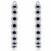 1.92CT DIAMOND & AAA SAPPHIRE 14KT WHITE GOLD MULTI FLOWER HOOP HANGING EARRINGS