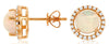 ESTATE 1.93CT DIAMOND & AAA OPAL 14KT ROSE GOLD ROUND HALO CLASSIC STUD EARRINGS