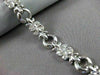 ANTIQUE WIDE .64CT DIAMOND 14KT WHITE GOLD 3D LINK FLORAL LOVE BRACELET #11573