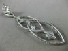 ESTATE LARGE 3.89CT DIAMOND 18KT WHITE GOLD 3D FLOWER TEAR DROP HANGING EARRINGS