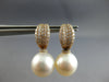 LARGE 1.12CT DIAMOND & SOUTH SEA PEARL 18KT ROSE GOLD MULTI ROW HUGGIE EARRINGS